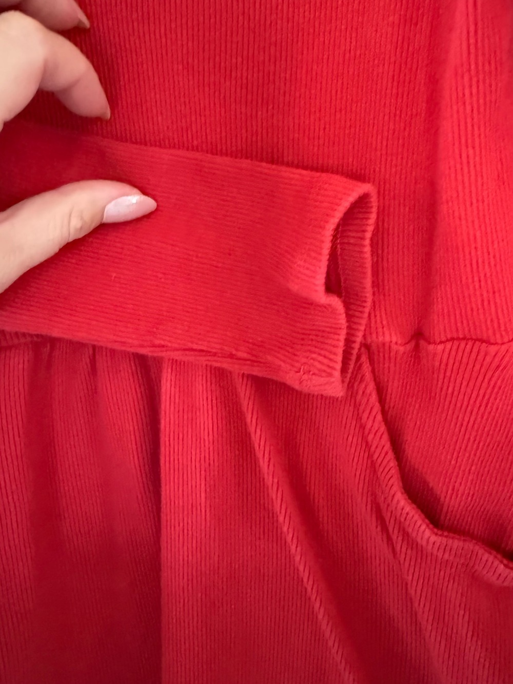 NWOT GAP Girls Red Long-Sleeve Ribbed Dress - Picture 5 of 5